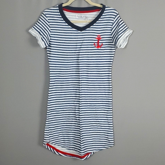 Ingear Resort Nautical Terrycloth Striped Dress, Size S - Picture 1 of 9